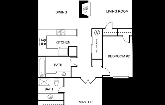 2 beds, 2 baths, 1,200 sqft, $1,685, Unit 6617B