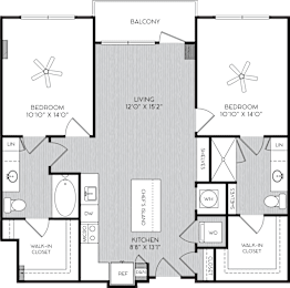 2 beds, 2 baths, 1,209 sqft, $2,003