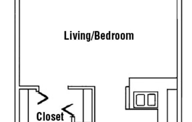 Studio, 1 bath, 440 sqft, $975, Unit 335-108