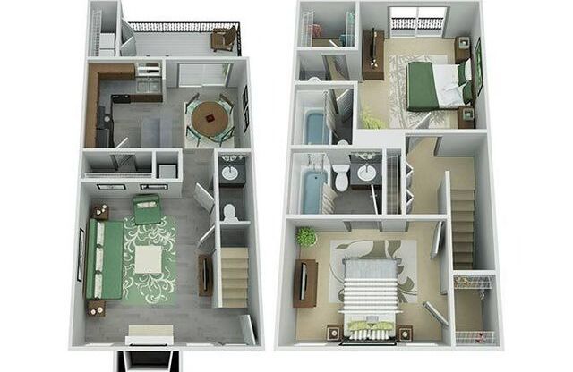 2 beds, 2.5 baths, 1,115 sqft, $1,680