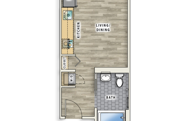 Studio, 1 bath, 291 sqft, $2,595, Unit 413