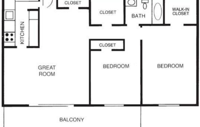 2 beds, 1 bath, 900 sqft, $1,108