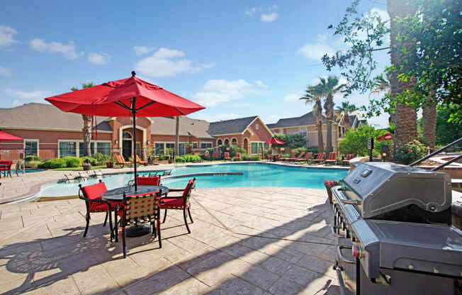 The Palms at Briarwood Outdoor Pool Apartment near Odessa, TX