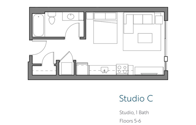 Studio, 1 bath, 426 sqft, $1,495, Unit 406-MFTE