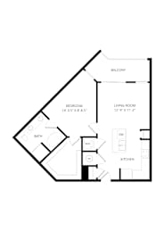1 bed, 1 bath, 692 sqft, $1,450