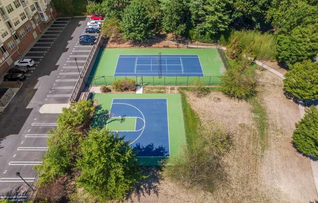 a view of the tennis court from the top of the building  at The Lena, New Jersey