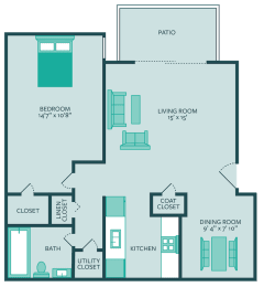 1 bed, 1 bath, 900 sqft, $1,100