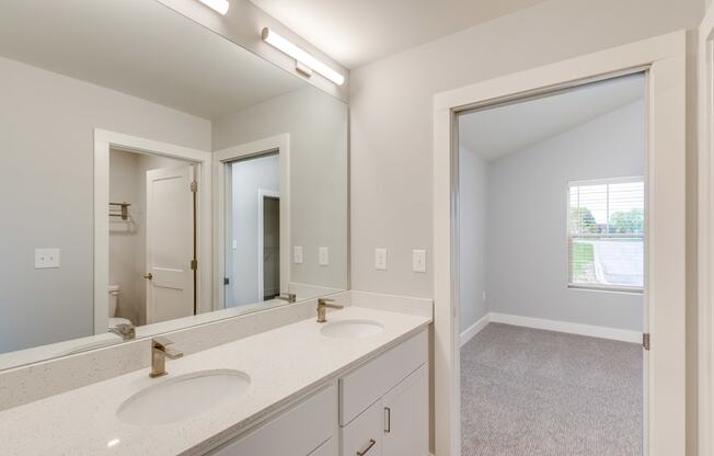 Bathroom at the Quarry Apartments in DeWitt Michigan
