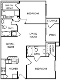 2 beds, 2 baths, 1,130 sqft, $1,589