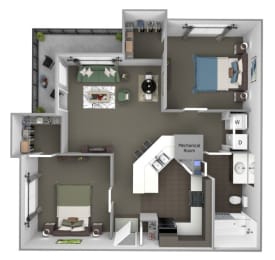 2 beds, 1 bath, 924 sqft, $1,565