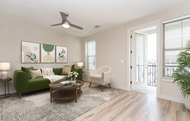 Living Room with Balcony and Hard Surface Flooring