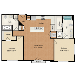 2 beds, 2 baths, 1,040 sqft, $2,044