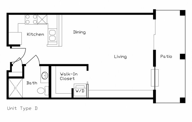 Studio, 1 bath, 553 sqft, $1,215