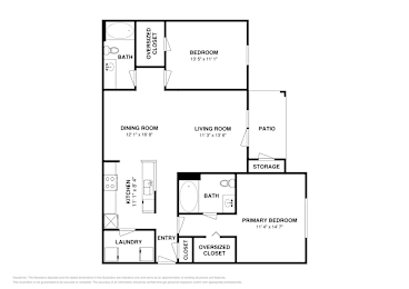 2 beds, 2 baths, 1,141 sqft, $1,546