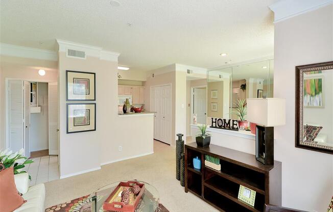 Mirrored walls and closet storage of Saxony at Chase Oaks in North Plano, TX, For Rent. Now leasing 1, 2 and 3 bedroom apartments.