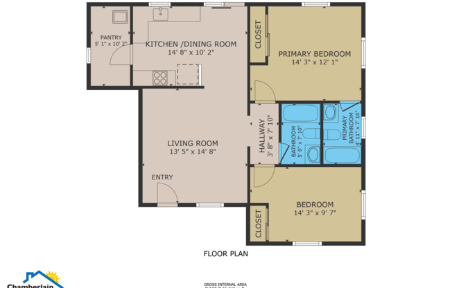 2 beds, 2 baths, $3,300, Unit UNIT 2