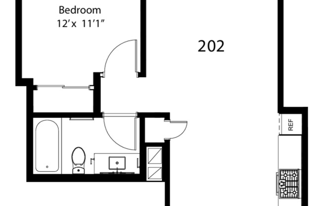 1 bed, 1 bath, 591 sqft, $3,095, Unit 202