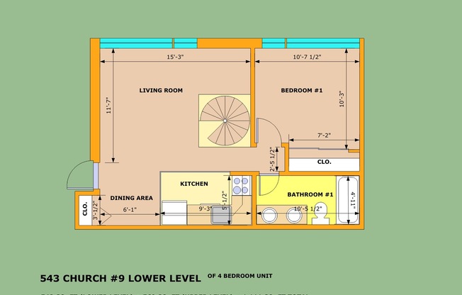 4 beds, 2 baths, 1,111 sqft, $4,800, Unit 13