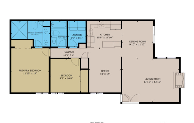 2 beds, 2 baths, $3,200