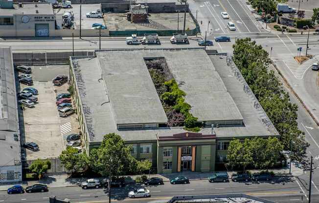 Aerial View of Building Exterior