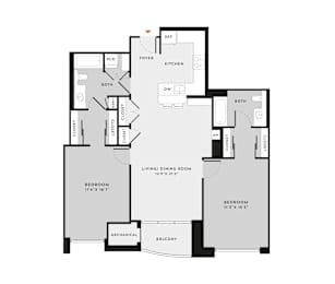 2 beds, 2 baths, 1,094 sqft, $2,584