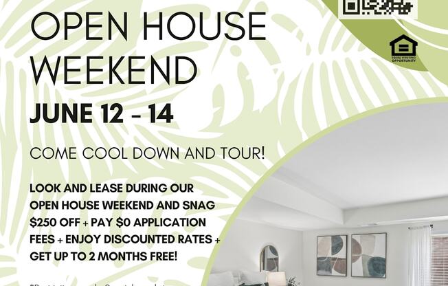 A poster advertises a 70% off discount for an open house weekend at Aspen at Lake Trail.