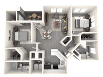 2 beds, 2 baths, 1,105 sqft, $1,750