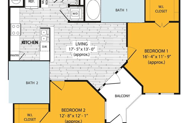 2 beds, 2 baths, 1,038 sqft, $2,406