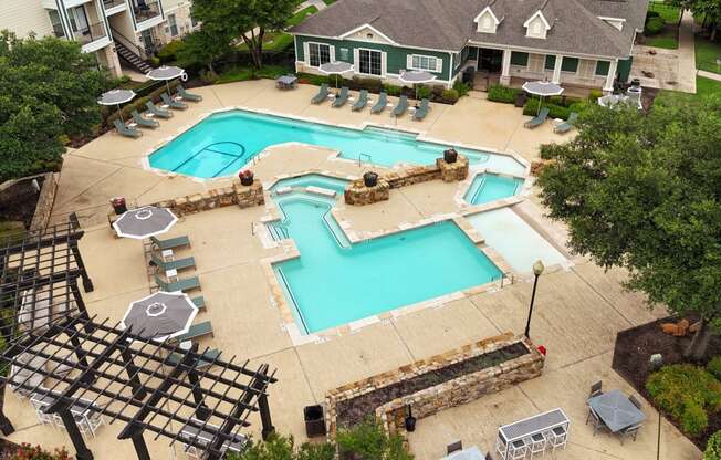 an aerial view of the pool at the resort at governors residence