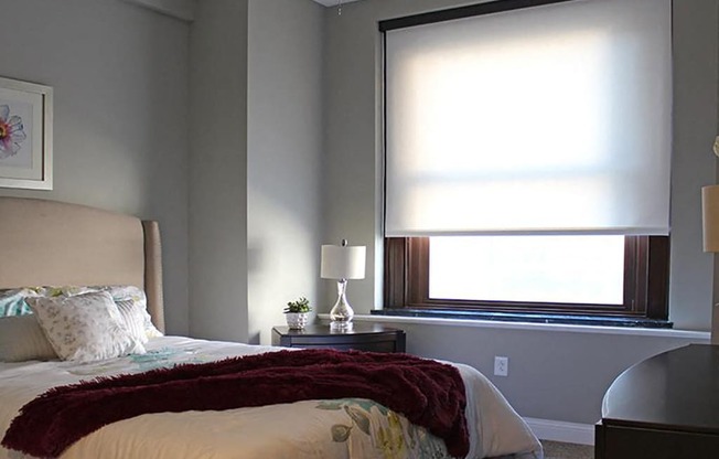 Beautiful Bright Bedroom With Wide Windows at Residences at Leader, Cleveland, OH, 44114