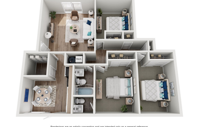 3 beds, 1.5 baths, 1,000 sqft, $1,125, Unit 1527-01