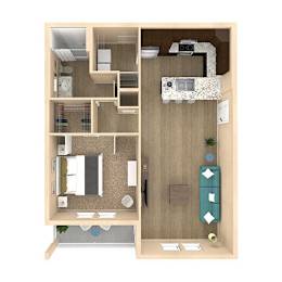 1 bed, 1 bath, 802 sqft, $1,636