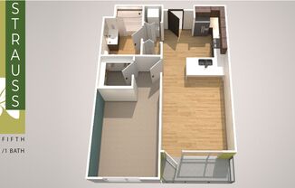 1 bed, 1 bath, 587 sqft, $2,995, Unit 622