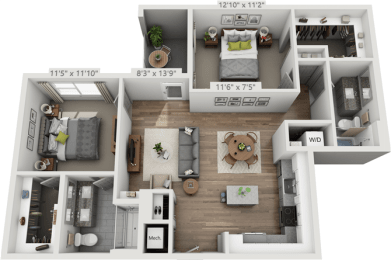 2 beds, 2 baths, 1,236 sqft, $2,311