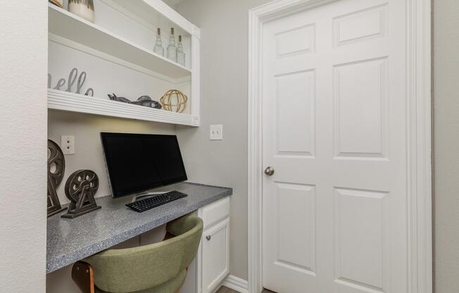 a room with a sink and a mirror