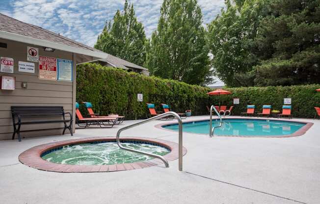 Village at Sunrise | Outdoor Pool and Hot Tub