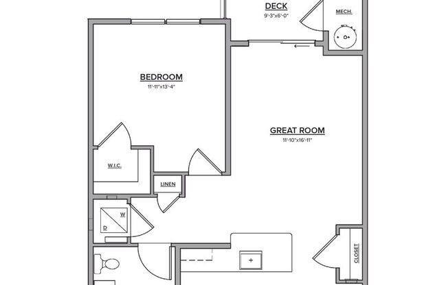 1 bed, 1 bath, 698 sqft, $2,100, Unit 1106