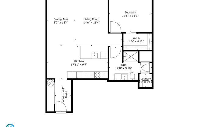 1 bed, 1 bath, 948 sqft, $1,850, Unit 401
