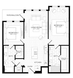 2 beds, 2 baths, 1,181 sqft, $3,541