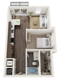 1 bed, 1 bath, 703 sqft, $1,494