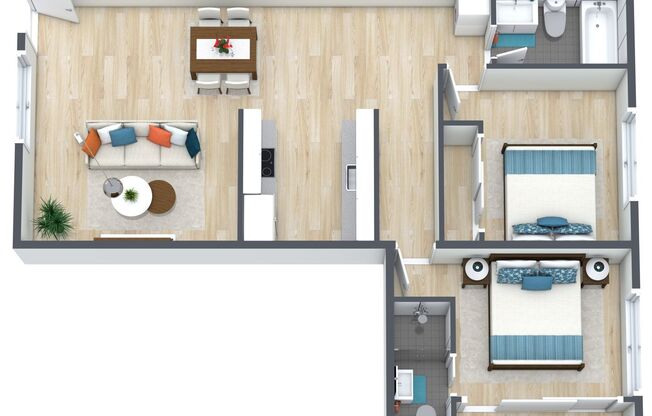 2 beds, 2 baths, 775 sqft, $2,995, Unit 4840-21