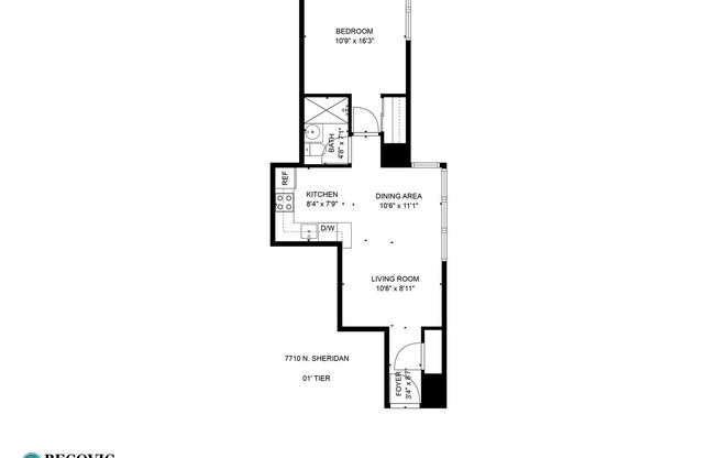 1 bed, 1 bath, 485 sqft, $1,750, Unit 501
