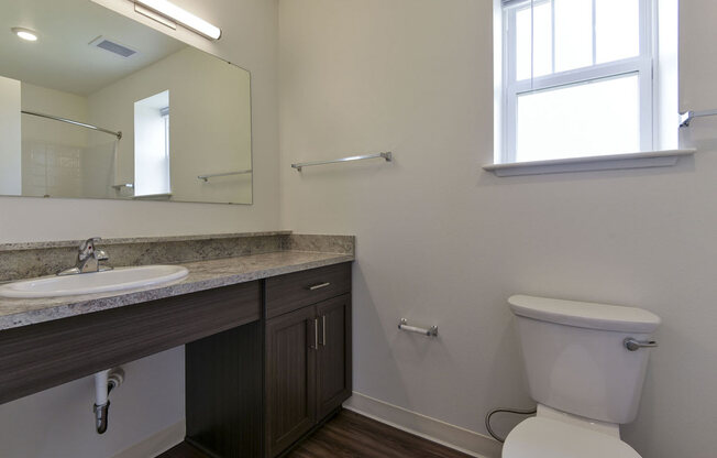 Bathroom with Natural Light at Dodson Pointe Apartment Homes, Rogers, AR, 72758