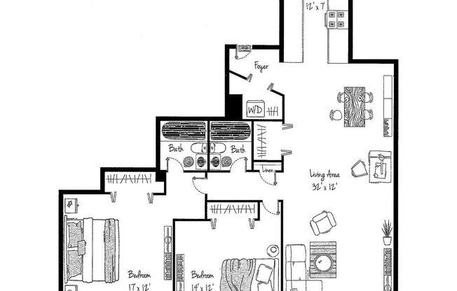 2 beds, 2 baths, 1,100 sqft, $2,795