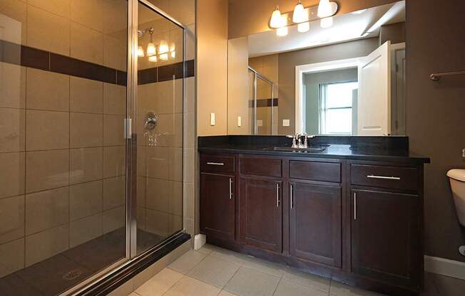 Model Suite at The Residences at Hanna in Cleveland OH - Master Bathroom