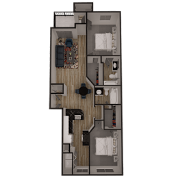 2 beds, 2 baths, 1,042 sqft, $1,655