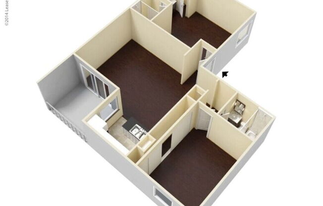 2 beds, 2 baths, 935 sqft, $1,335