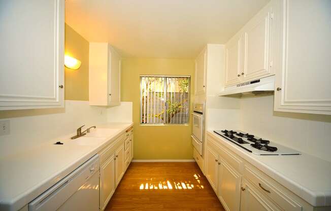 Ocean View Townhomes galley style kitchen