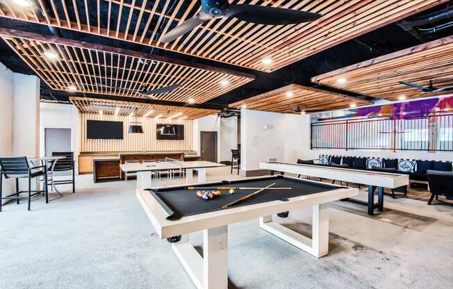 billiards, ping pong and shuffleboard at Windsor Shepherd, 611 Shepherd Dr, 77007