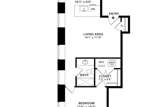 1 bed, 1 bath, 609 sqft, $1,430